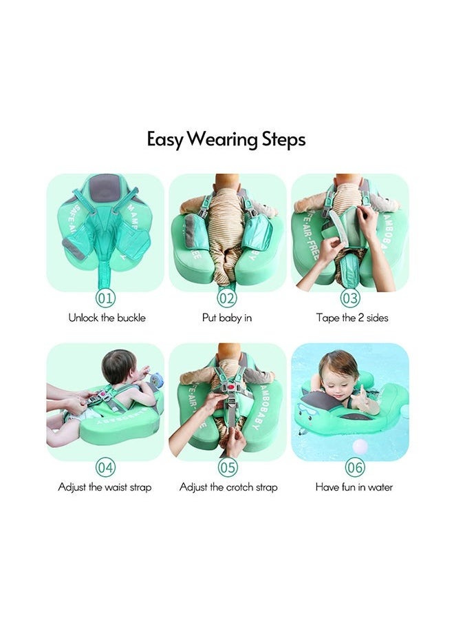 Loquat Inflatable Baby Pool Float Swimming Ring Green For 3-24 Months Baby  - Image 3