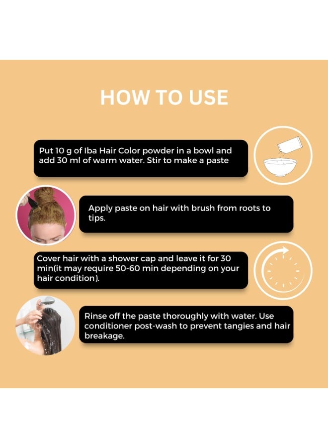 Iba Hair Colour for Women - Dark Coal, 70g ,100% Pure Henna Based Powder Sachet ,Long Lasting with Conditioning Formula ,Reduced Hair Fall & Hair Damage ,Shine & Nourish Hair ,Free from Ammonia and Other Harmful Chemicals - Image 4