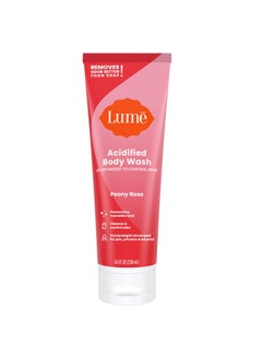 Lume Lume Acidified Body Wash - 24 Hour Odor Control - Removes Odor Better than Soap - Moisturizing Formula - Formulated Without SLS or Parabens - OB/GYN Developed - 8.5 ounce (Peony Rose)  - Image 1