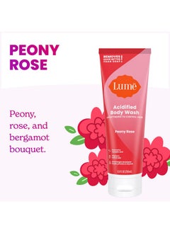 Lume Lume Acidified Body Wash - 24 Hour Odor Control - Removes Odor Better than Soap - Moisturizing Formula - Formulated Without SLS or Parabens - OB/GYN Developed - 8.5 ounce (Peony Rose)  - Image 3