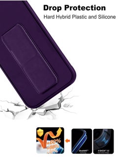 Wtech Xiaomi Redmi Note 13 Pro+ / Xiaomi Redmi Note 13 Pro Plus 5G 2023 Hand Grip Foldable Magnetic Kickstand Wrist Strap Finger Grip With Built-In Iron Case Cover - Eggplant Purple  - Image 5