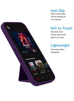 Wtech Xiaomi Redmi Note 13 Pro+ / Xiaomi Redmi Note 13 Pro Plus 5G 2023 Hand Grip Foldable Magnetic Kickstand Wrist Strap Finger Grip With Built-In Iron Case Cover - Eggplant Purple  - Image 2