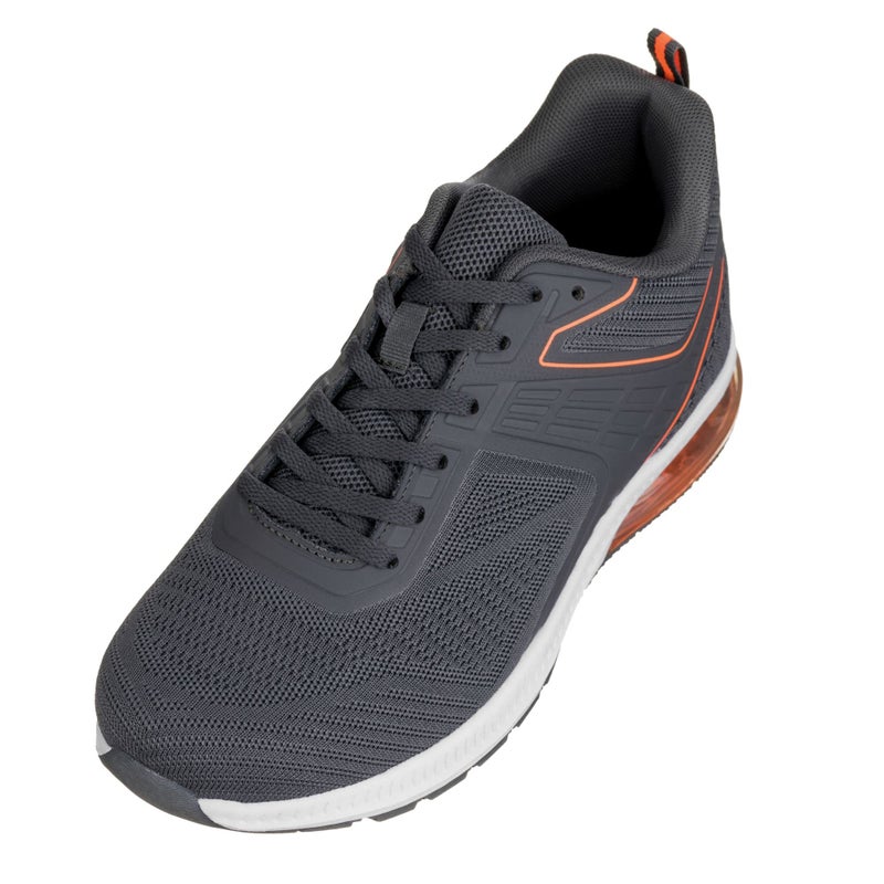 CALTO Mens Invisible Height Increasing Elevator Shoes GreyOrange Super Lightweight Sporty Sneakers 24 Inches Taller Q232 Size 8 DM US