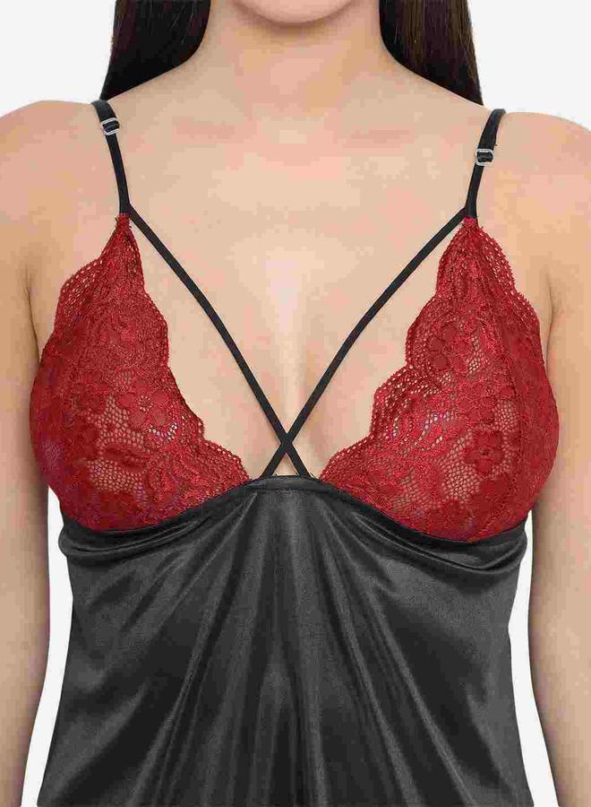 Take Two Lace Insert V Neck Strappy Babydoll By Klamotten - Image 5