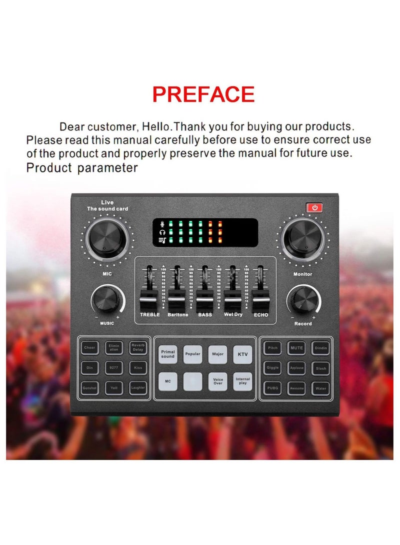 Multifunctional Live V9 Sound Card and BM800 Suspension Microphone Kit Broadcasting Condenser Microphone Set Intelligent Webcast Live Sound Card for Computers and Mobile - Image 3