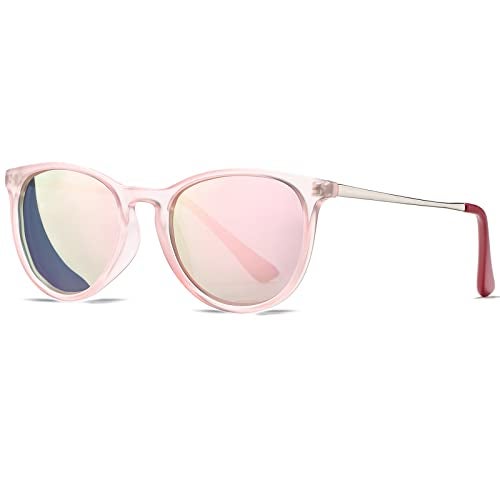 PORADAY Polarized Kids Sunglasses for Little Girls Boys 100% UV-400 Protection (Pink Frame/Pink Mirrored) - Image 4