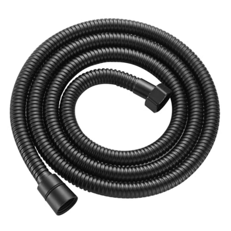 بديل خرطوم الدش المرن من الفولاذ المقاوم للصدأ لرأس الدش اليدوي المقاوم للتسرب والصدأ أسود 1.5 متر - Image 1