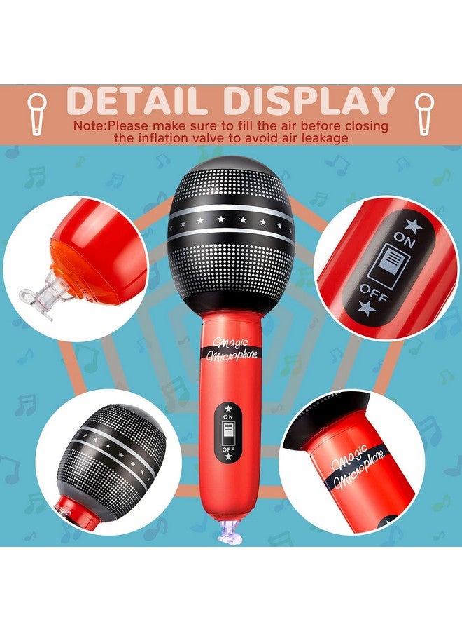 Zhanmai Zhanmai 12 Pieces Inflatable Microphones for Parties 9. 4 Inch Blow up Plastic Fake Microphone Props Toys for Musical Sing Concert Karaoke 80s 90s Party Cosplay Stage Decoration Supplies - Image 3