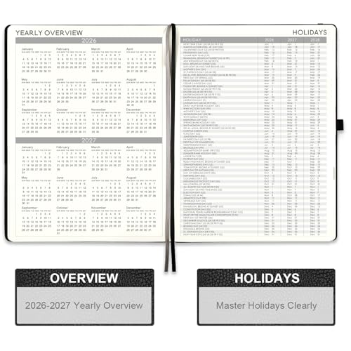 Lemome 2026-2027 Planner - Weekly & Monthly Planner 2026-2027 with Pen Loop, to Achieve Your Goals & Improve Productivity, July 2026 - June 2027, Thick Paper, Inner Pocket, 8.5" x 11" - Black - Image 5