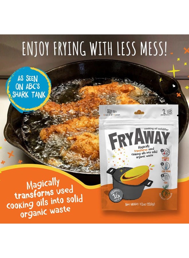 FryAway Deep Fry Cooking Oil Solidifier, As Seen on Shark Tank, Solidifies 1 Gallon of Oil - Plant-Based Powder, Transforms Oil to Solid, Mess-Free Cleanup and Disposal - Easy to Use, Made in US, Kosh - Image 2