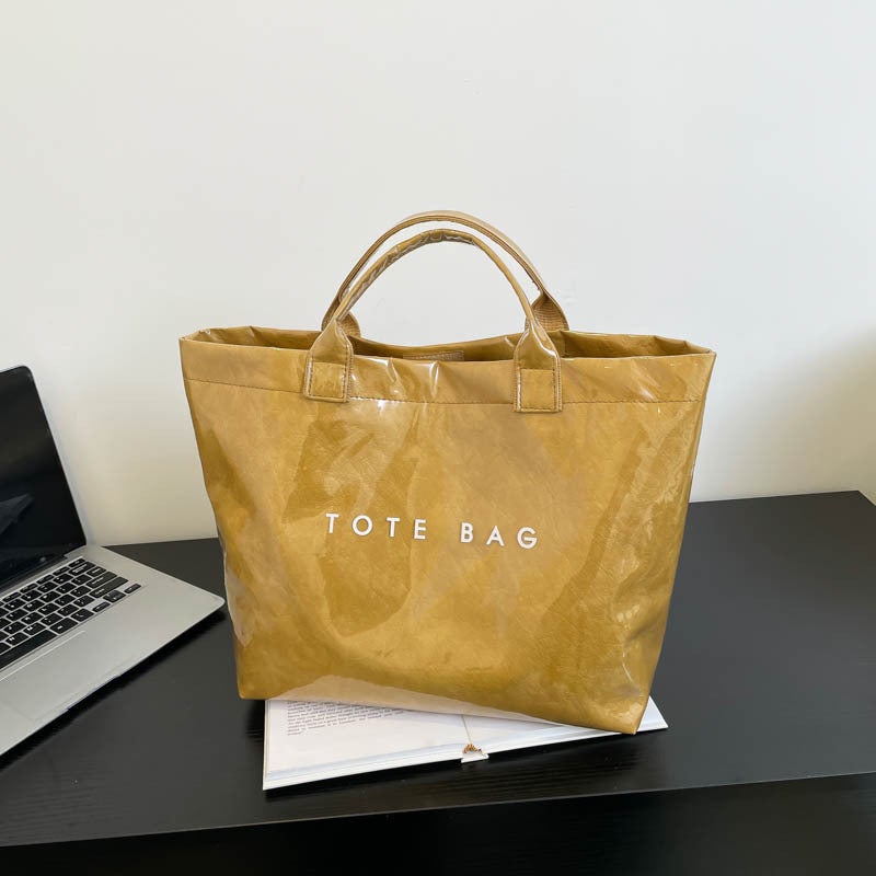 Retro Dupont Paper Casual Tote Bag For Women 2025 Spring Fashion Large Capacity Personalized Simple Handbag - Image 4