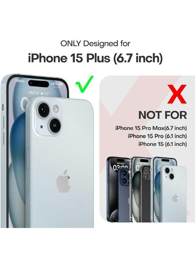 Full protection package for iPhone 15 Plus with a cover that supports wireless charging (MagSafe), complete protection for your device against scratches and falls (7in1) original package from S-TOP