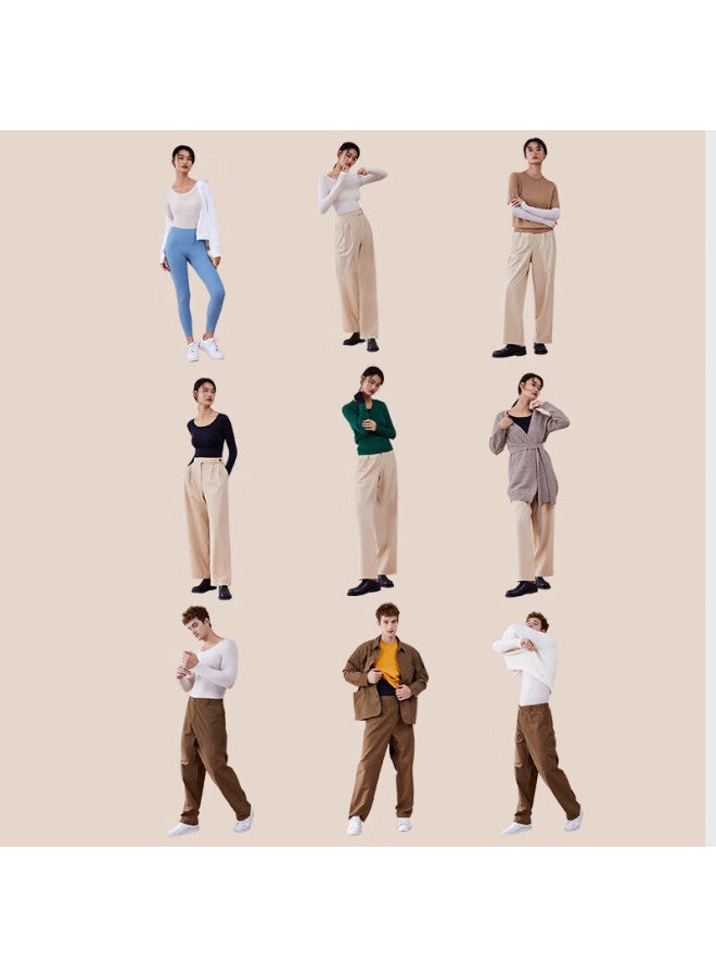 Agentmuse Bare-sense Seamless Base Layer Women's Round Neck Long Sleeve Slim Fit Moisturizing Antibacterial Couple's Base Shirt 721 Natural Skin XL