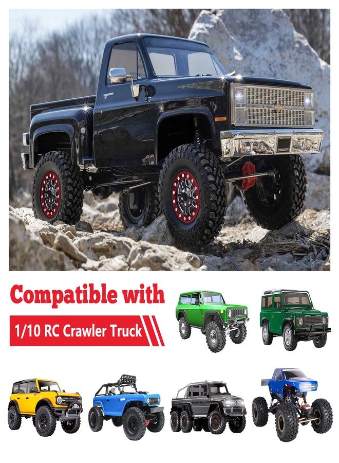 Hobbypark عجلات هوبي بارك 1.9 بيودلوك لسيارات TRX4 Axial SCX10 II III RR10 Wraith Redcat Gen 8 Gen 7 RC4WD 1/10 مقياس سيارات الزحف RC (حلقة حمراء) - Image 5