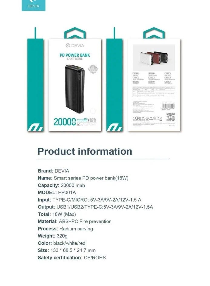 Devia power bank 20000 mah black color - Image 2