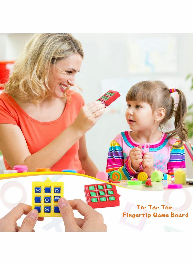 Tic Tac Toe Game Toy, Classic Mini Checkerboard Educational Family Game Toy Set with Keychain, Portable Casual Tabletop Games for Adults and Kids, Party Classroom Games (4 Pcs) - Image 2