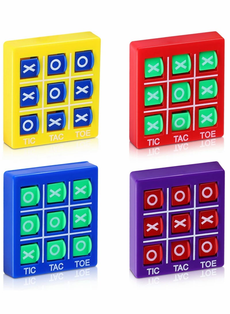 Tic Tac Toe Game Toy, Classic Mini Checkerboard Educational Family Game Toy Set with Keychain, Portable Casual Tabletop Games for Adults and Kids, Party Classroom Games (4 Pcs) - Image 1