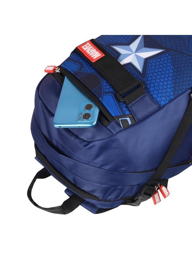 MARVEL حقيبة ظهر كابتن أمريكا من مارفل أفنجرز | 29 لتر حجم متوسط للمدرسة، الكلية، المكتب، السفر | قماش بوليستر متين | متعدد الألوان | قسم للابتوب، حامل زجاجة، جيوب تنظيمية - Image 4