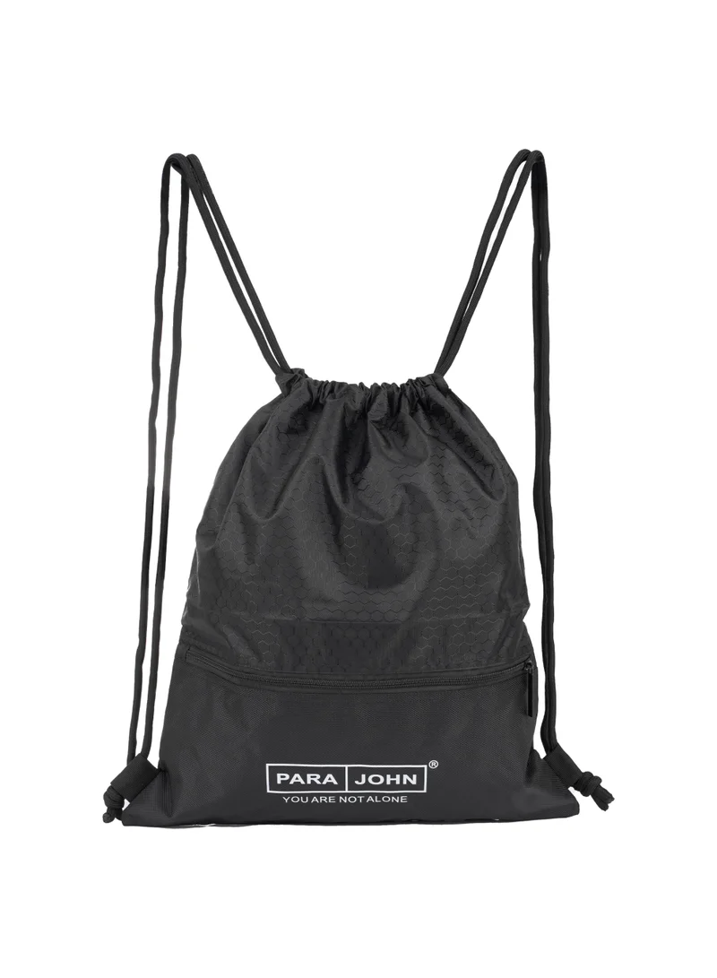 PARAJOHN Para John Gym Sack Drawstring Backpack Lightweight Polyester Sports Bag with Inner Zipper Pocket