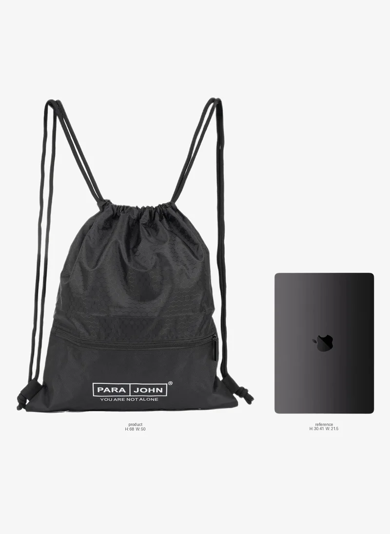 PARAJOHN Para John Gym Sack Drawstring Backpack Lightweight Polyester Sports Bag with Inner Zipper Pocket