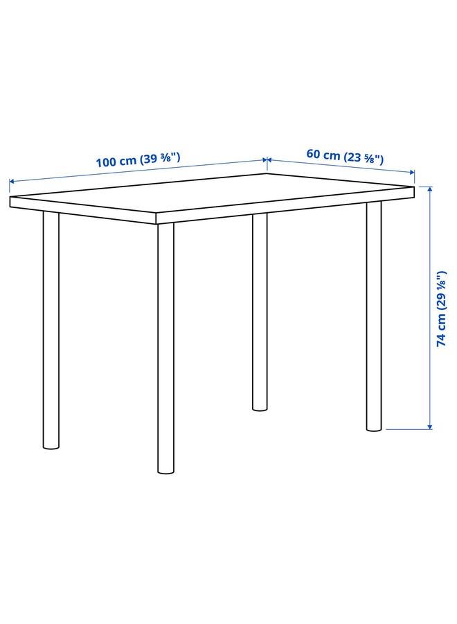 Zaboon Table, White/Black, 100X60 Cm - Image 5