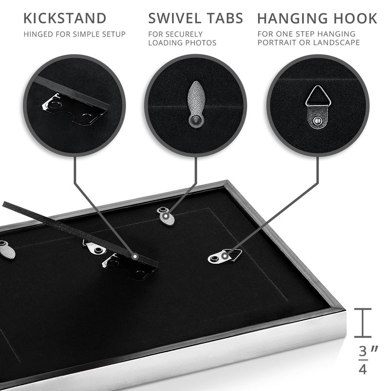 Langdon House 5x7 إطارات الصور (Silver 3 Pack) إطارات صور Glam المعاصرة 5 × 7 - Image 4