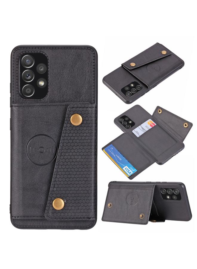 اس-توب جراب لهاتف Samsung Galaxy A32 4G بمشبك مزدوج من البولي يوريثان الحراري وغطاء واقٍ مغناطيسي مقاوم للصدمات مع فتحة بطاقة وحامل - Image 1