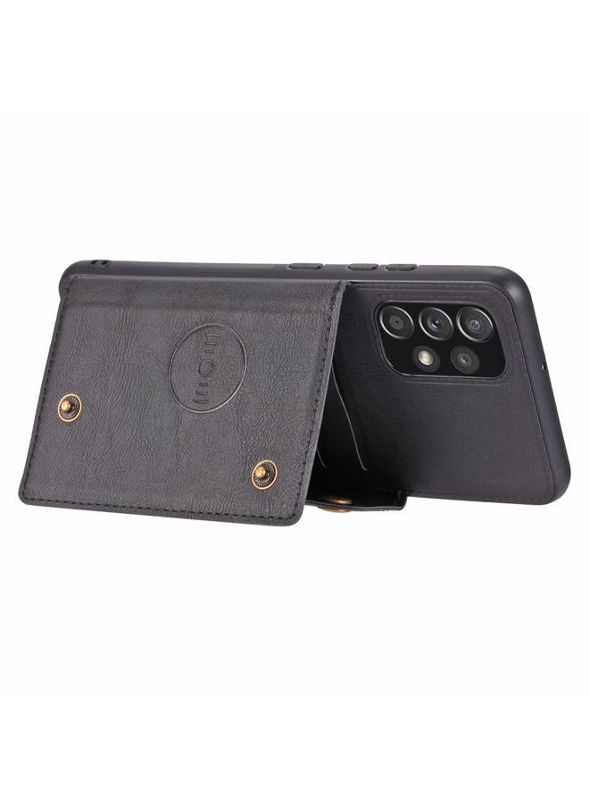 اس-توب جراب لهاتف Samsung Galaxy A32 4G بمشبك مزدوج من البولي يوريثان الحراري وغطاء واقٍ مغناطيسي مقاوم للصدمات مع فتحة بطاقة وحامل - Image 4