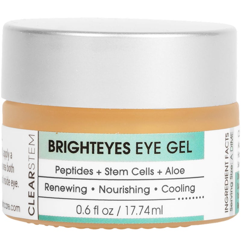CLEARSTEM BRIGHTEYES Eye Gel Nourishing Eye Cream Lip Renewal Cooling Gel Stem Cells Blend Peptides Collagen Aloe Vera Gluten Free Beauty Self Care Skin Care 06 fl oz