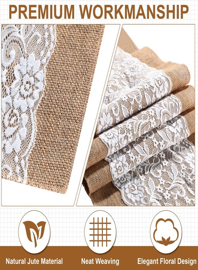 Chumia 12 Pack Burlap Table Runners with Lace 12 x 72 Inch Long Rustic Jute Natural Hessian Burlap Table Runner for Farmhouse Style Country Vintage Wedding Party Dinner Decoration(Classic Style) - Image 3