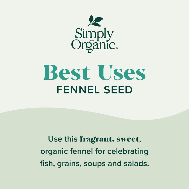 Simply Organic Whole Fennel Seed, 1,90 oz, Mild Sweet Flavor, Aromatic, Reminiscent of Licorice, Kosher - Image 4
