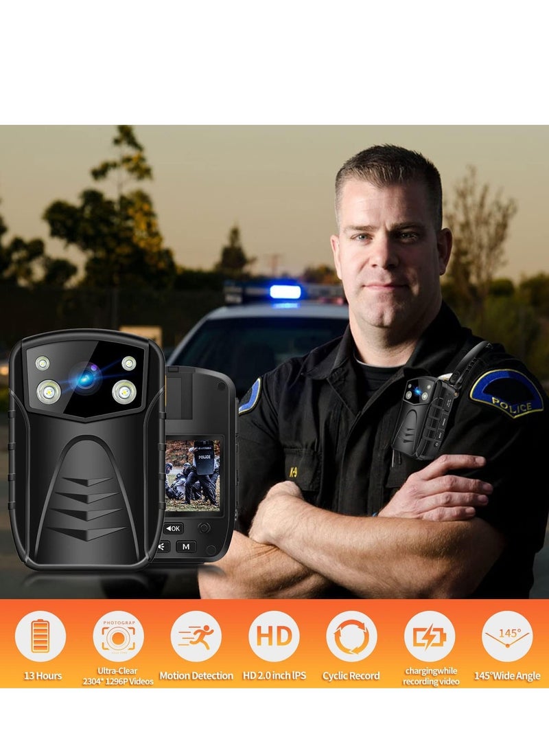 SYOSI Body Camera for Law Enforcement, 1296P HD Cameras Camcorders Body Worn Night Vision Recorder, Security Guards, Personal Use  - Image 3