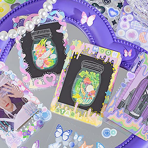 Doraking 50 Sheets Sticker Book, Self Adhesive Laser Love Cute Stickers for Arts Craft Greeting Cards Scrapbook Home Decoration DIY Deco Stickers(B) - Image 5