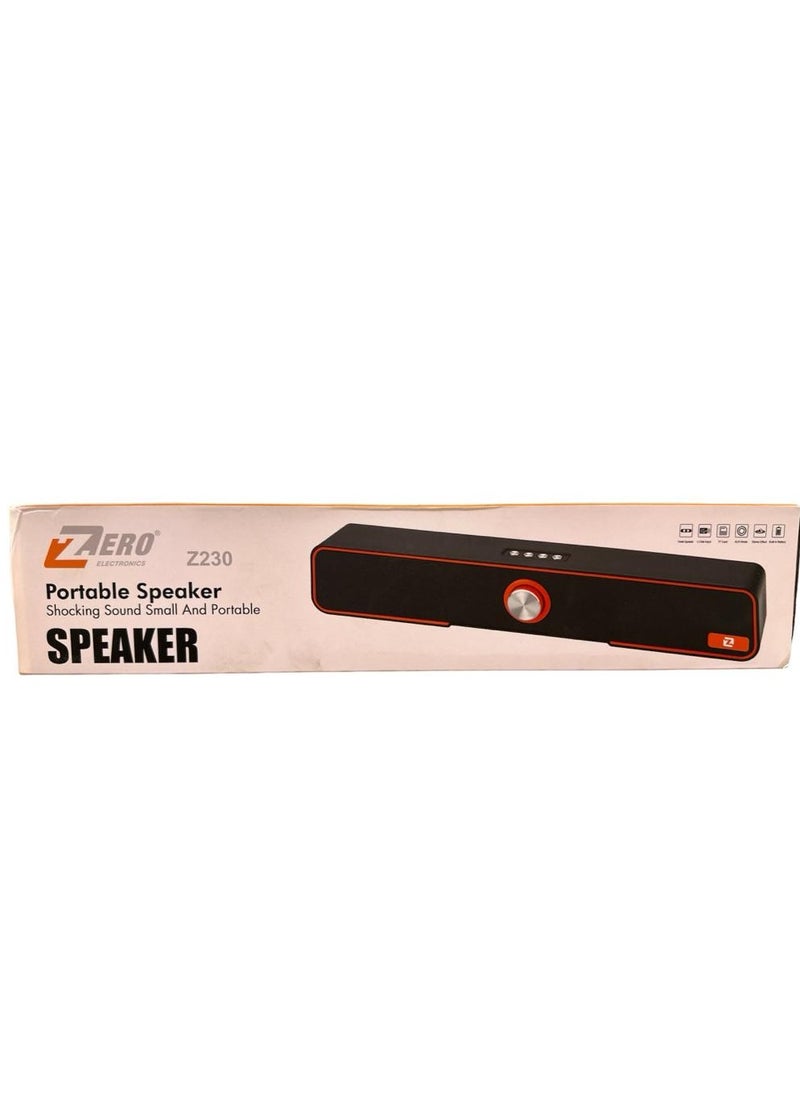 Z230 Portable Bluetooth Speaker with USB Output and Memory Card Reader Output Black