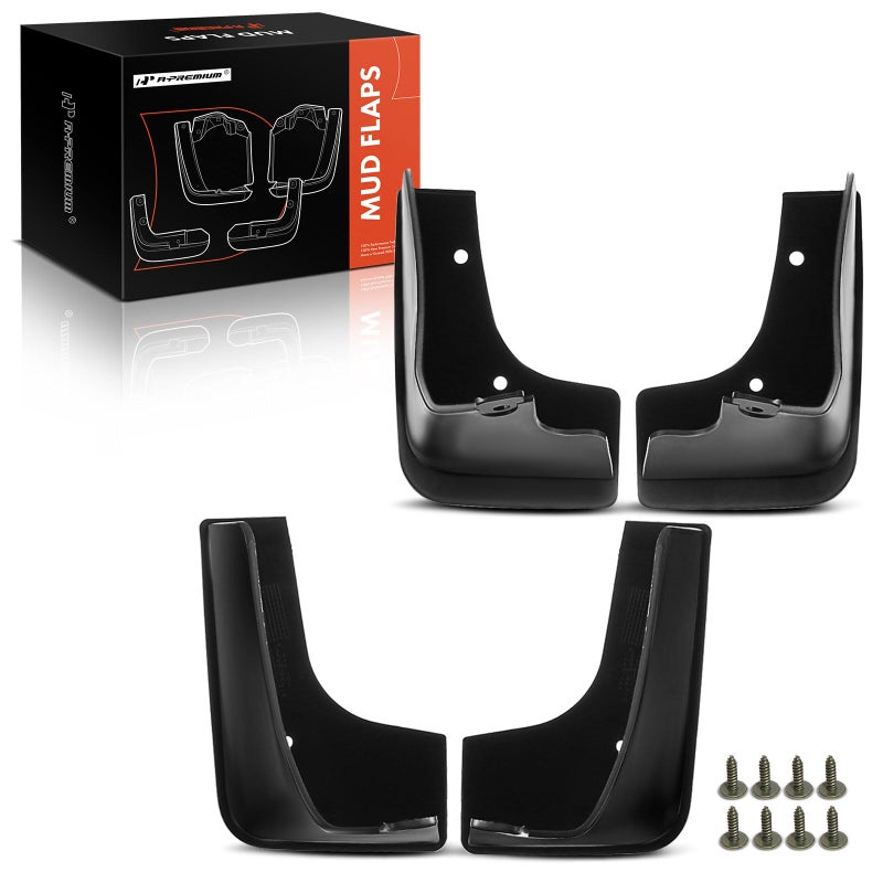Generic A-Premium Set of 4PCS Mud Flaps Splash Guards Mudguards Mudflaps with Hardware Kits Accessory Compatible with Nissan Altima L32A Sedan 4-Door, D32 Coupe 2-Door, 2008-2012, Black Color, Front and Rear - Image 1