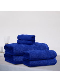 Rest Towel Set 6 Peice Blue Luxury Hotel Bedroom Super Soft Absorbent Durable Washable Quick Dry Cotton Family Bath Towels - 2 Bath Towel 70X140Cm 2 Hand Towel 50X100Cm & 2 Face Towel 30X30Cm  - Image 1