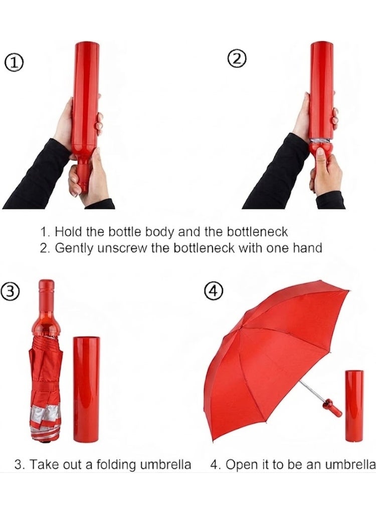 Compact Travel Umbrella with UV Protection and Rain Shield – Double Layer Foldable Automatic Open Windproof Lightweight Umbrella 98cm with Bottle-Shaped Storage Case for Daily Travel and Outdoor Use - Image 2
