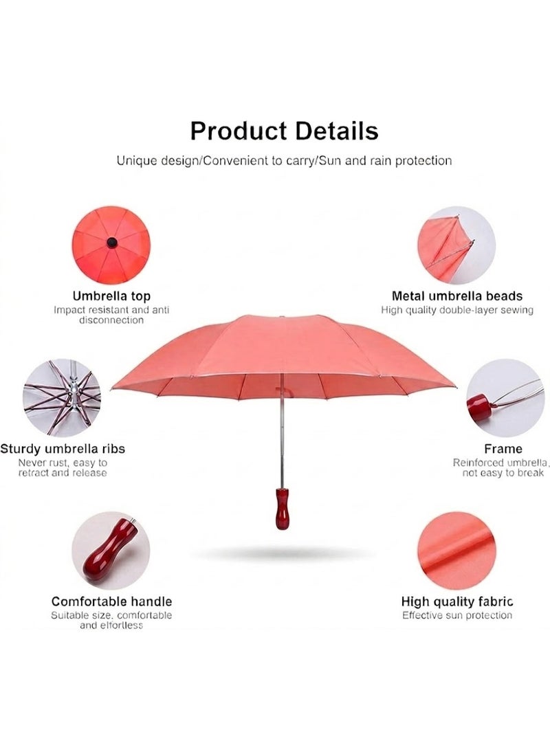 Compact Travel Umbrella with UV Protection and Rain Shield – Double Layer Foldable Automatic Open Windproof Lightweight Umbrella 98cm with Bottle-Shaped Storage Case for Daily Travel and Outdoor Use - Image 4