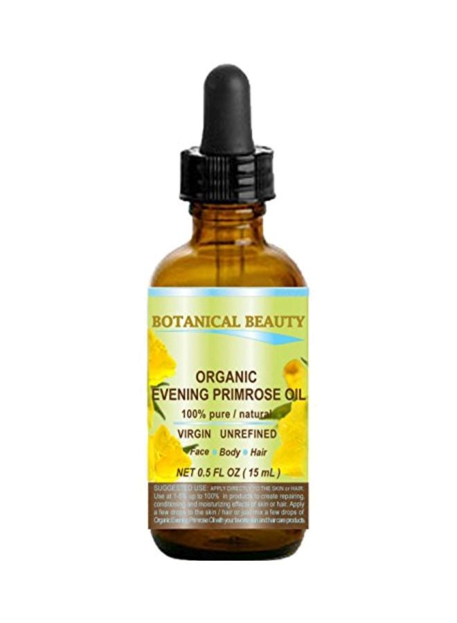 Botanical Beauty Organic EVENING PRIMROSE OIL 100% Pure Natural Undiluted Unrefined Virgin Cold Pressed Carrier Oil. 0.5 Fl.oz.- 15 ml for face, skin, hair, nails - Image 1