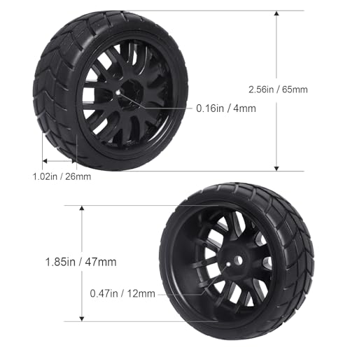 Hobbypark 4Pack RC Tires Wheel Rims 12mm Hex Hub Y Shape wFoam Inserts for 110 Remote Control Car On Road Touring - Image 5
