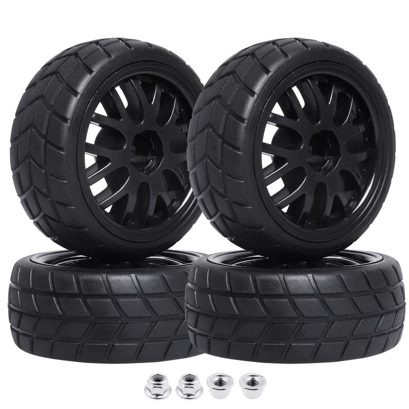 Hobbypark 4Pack RC Tires Wheel Rims 12mm Hex Hub Y Shape wFoam Inserts for 110 Remote Control Car On Road Touring - Image 4