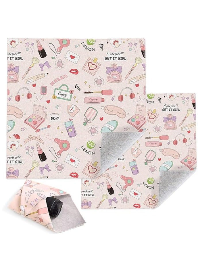 2 Pcs SelfAdhesive Magic Cloth Makeup Bag Open Lay Flat Makeup Bag Camera Lens Wrap Multi Purpose Magical Storage bag Tablet Computer Protection Bag(55cm,35cm)  - Image 1