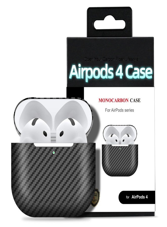 MONOCARBON Real 3K Carbon Fiber Case for Airpods 4,Ultra Light & Thin/Scratch Resistant Protective Hard Cover for 2024 New 4th Generation Airpods,Compatible with MagSafe Wireless Charging - Image 1