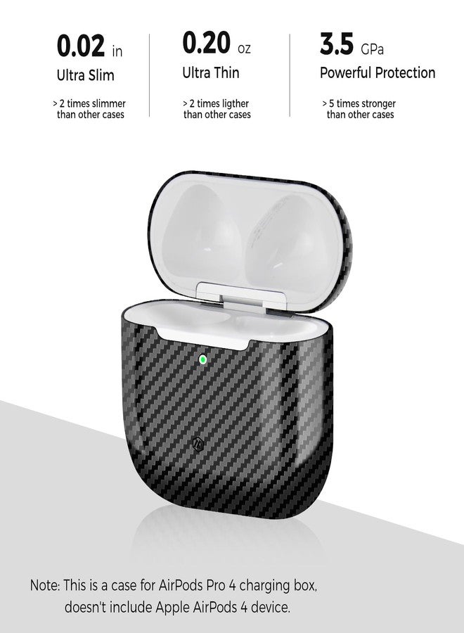 MONOCARBON Real 3K Carbon Fiber Case for Airpods 4,Ultra Light & Thin/Scratch Resistant Protective Hard Cover for 2024 New 4th Generation Airpods,Compatible with MagSafe Wireless Charging - Image 4