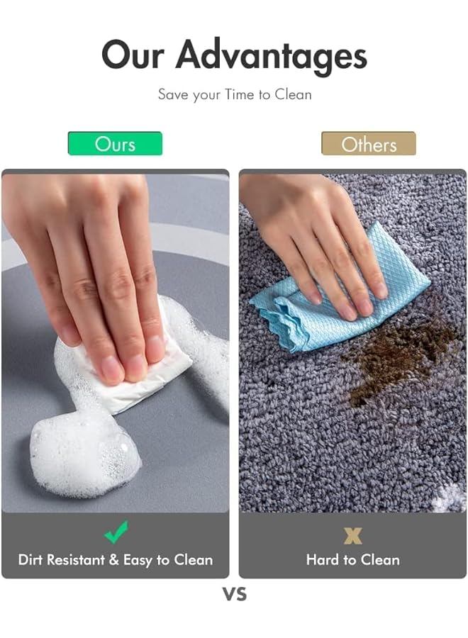 Zaboon Diatom Round Bathroom Mat,Non-Slip Bath Mat, Quick Drying, Super Absorbent, Easy Cleaning,Floor Mat, Door Mat,Used for Bathroom, Toilet, Kitchen Entrance,23.61" x 15.35" Blue - Image 3