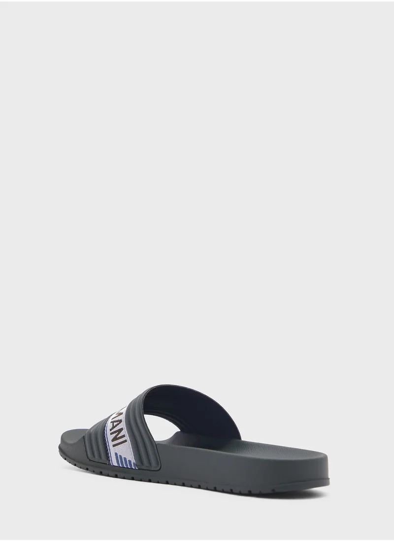 EMPORIO ARMANI Logo One Strap Flip Flops