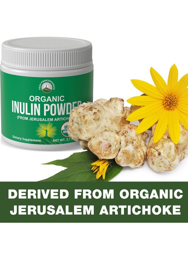 Peak Performance Organic Inulin Powder Natural Prebiotic Fiber for Gut Health. USDA Organic Raw Plant Based Vegan Prebiotics FOS Supplement from Jerusalem Artichoke. HSA + FSA Eligible Vitamins Only List Approved - Image 2