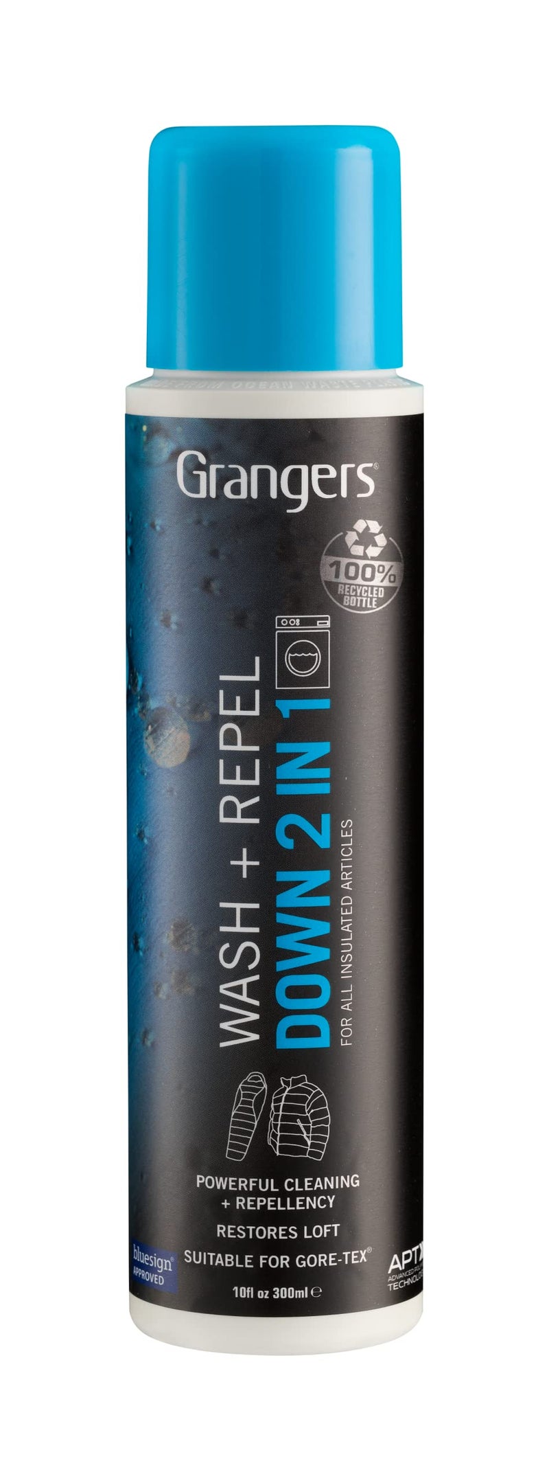 Grangers Down Wash and Repel (10 fl oz) | 2-in-1 Cleaner and Waterproof Treatment for Down Filled Jackets & Sleeping Bags| Cleans and Restores Down & Water Repellent (DWR) Finish | PFC-Free Formula - Image 1
