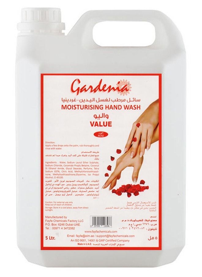 Gardenia Value Hand Wash Liquid  Soap Rose 5L  - Image 1