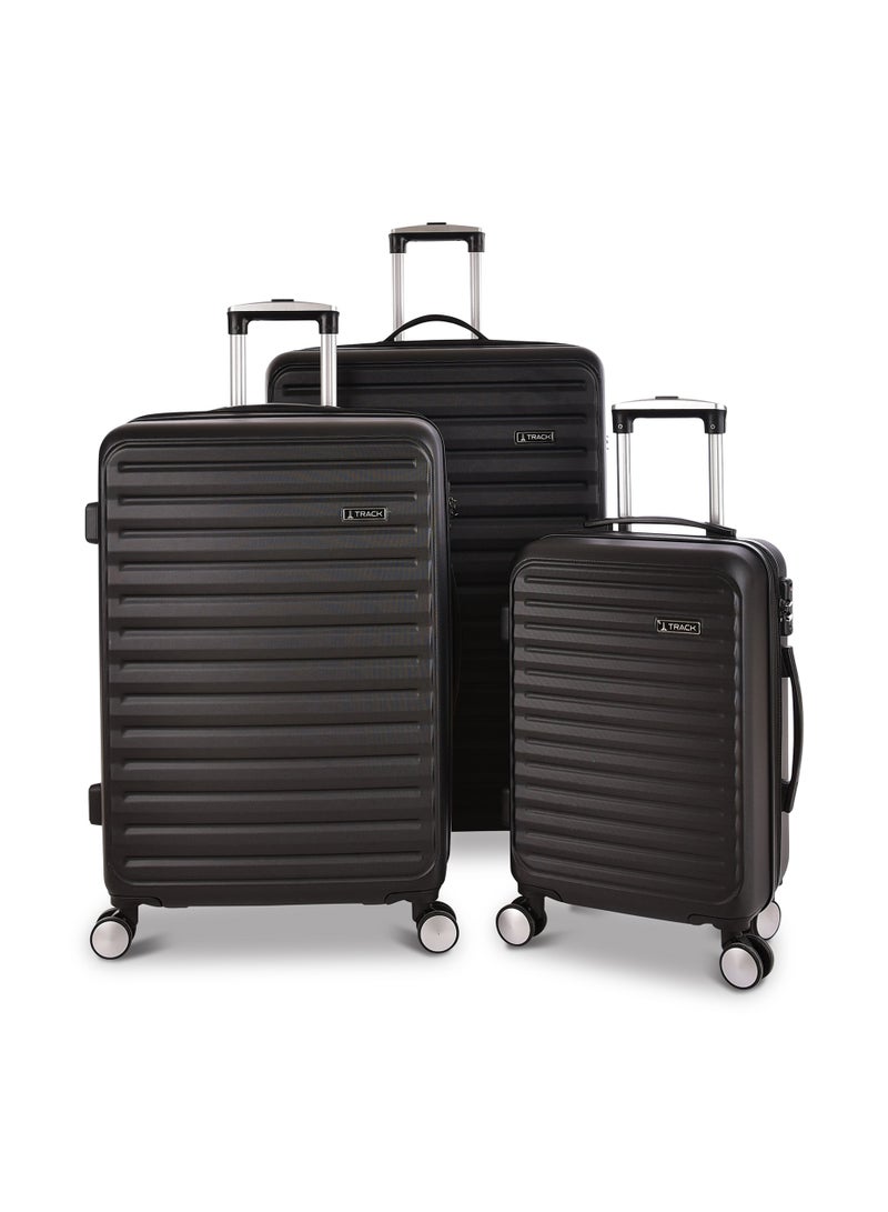 Track Luggage set 3pc ABS hard Lightweight Trolley Travel Bag 9016/3p - Image 1